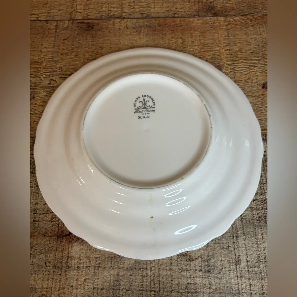 2 Homer Laughlin HLC China Styleline Gold Trim Scalloped Bread Butter Plate 7